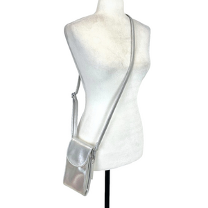 Metallic silver purse wallet